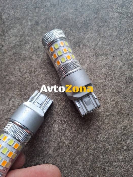 Диодна крушка Т20 с 42 диода и лупа - комбинирана за мигач и дневни светлини - Avtozona