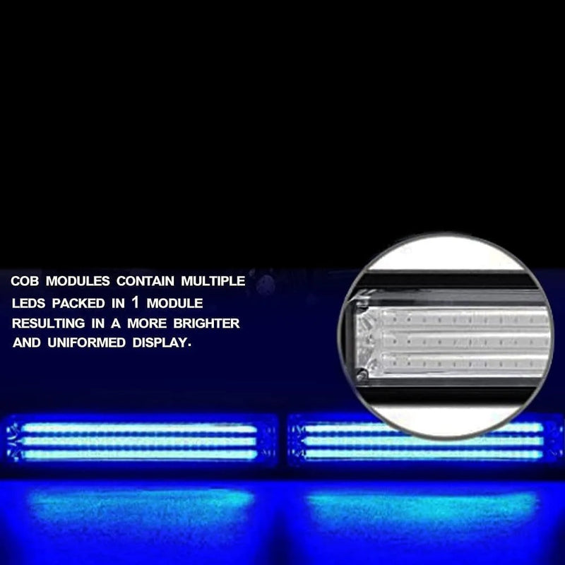 12V 24V Лед Led Диодна Мощна Синя Аварийна Сигнална Лампа Буркан 97.5 см 10 режина За Пътна Помощ Платформа Снегорин и др. - Avtozona