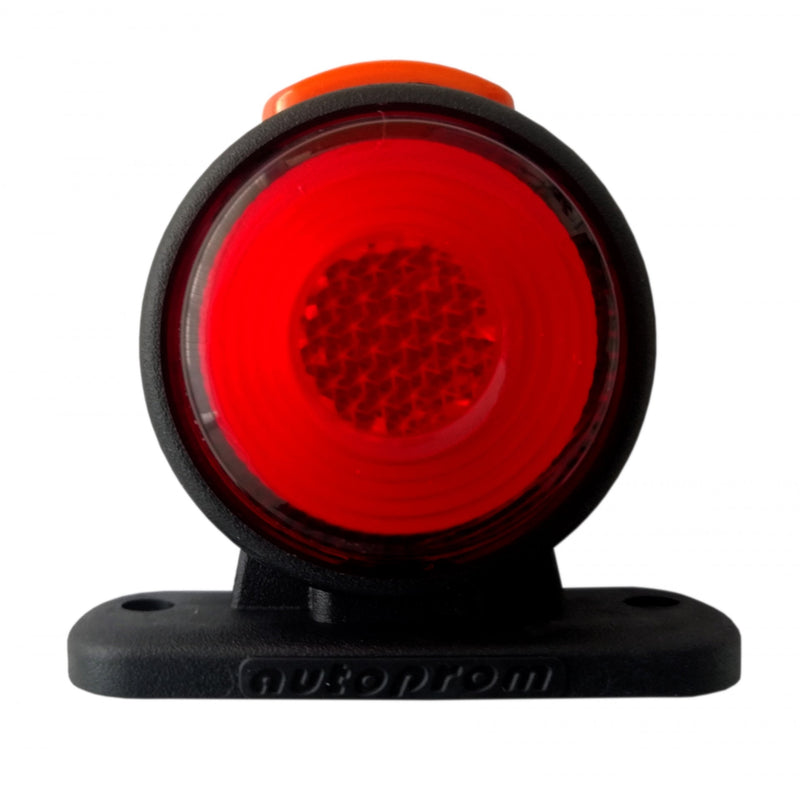 2 броя LED 12 - 24V Гумени Диодни Странични Маркери Рогчета Светлини Неон Ефект За Камион Ремарке Платформа Оранжево Червено - Avtozona