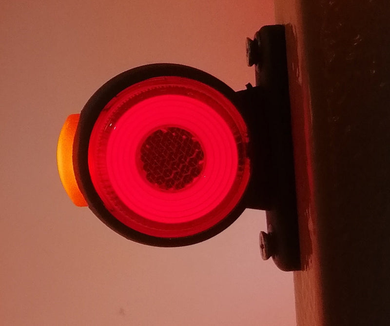 2 броя LED 12 - 24V Гумени Диодни Странични Маркери Рогчета Светлини Неон Ефект За Камион Ремарке Платформа Оранжево Червено - Avtozona