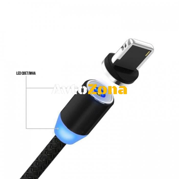 Магнитен USB кабел 3 в 1 - Avtozona