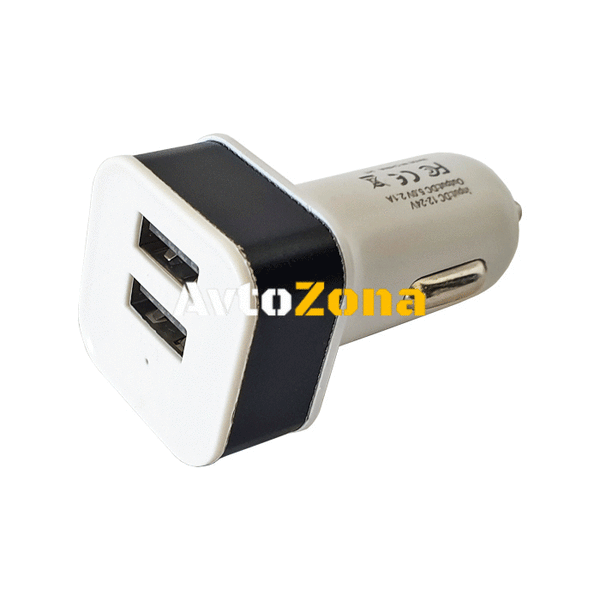 Универсално USB зарядно за кола с два порта - Avtozona