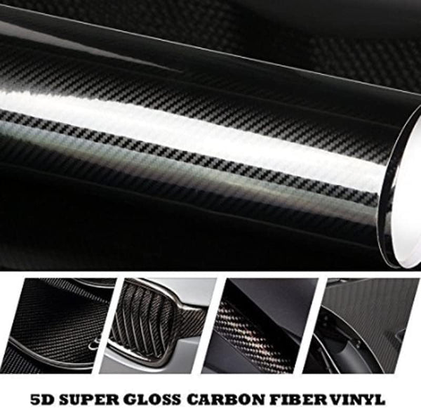 5D Декоративно автомобилно фолио 1.52 X 18M черен карбон BLACK CARBON - Avtozona