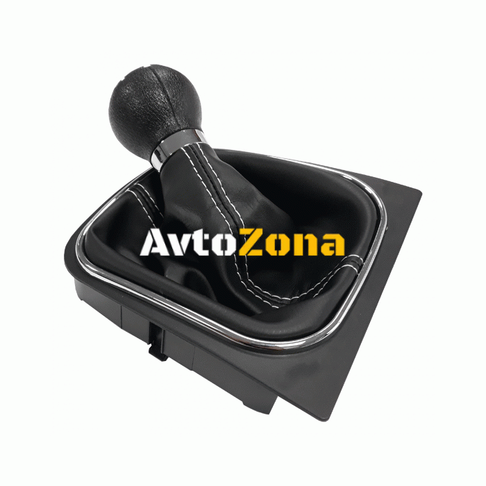 Топка за скоростен лост с маншон подходяща за Golf V/VI (03-12) с 5 скорости - бял конец - Avtozona