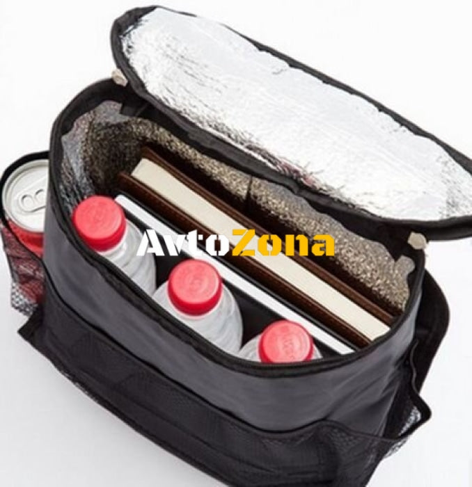 Органайзер - чанта с поставка за бутилки и телефон - черен - Avtozona