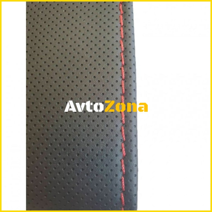 Калъф шиещ - черен с червено перфориран - Avtozona