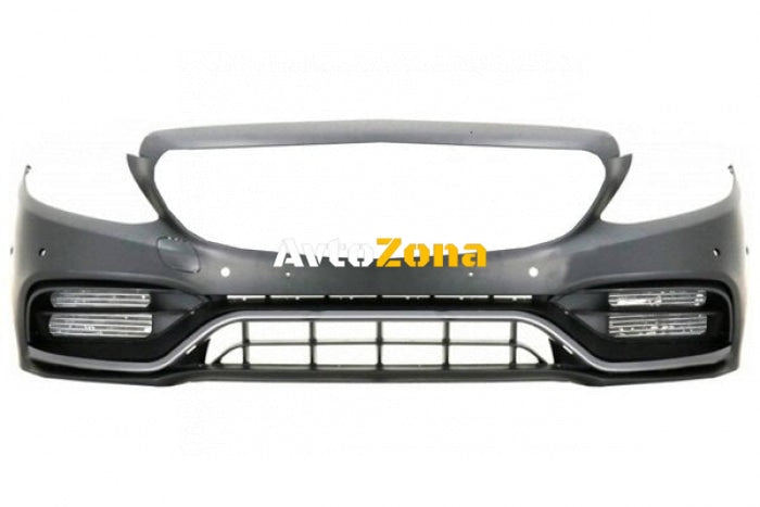 Предна броня и решетка с дифузьор и накрайници подходящи за Mercedes C-Class W205 S205 AMG Sport Line (2014-2020) C63S Design - Avtozona