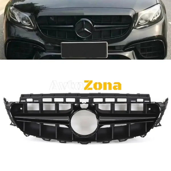 Централна Решетка за Mercedes E - Class W213 S213 C238 A238 (2016 - 2019) Черен Дизайн E63 - Avtozona