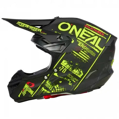 МОТОКРОС КАСКА O’NEAL 5SERIES POLYACRYLITE ATTACK V.23 BLACK/NEON YELLOW - Avtozona