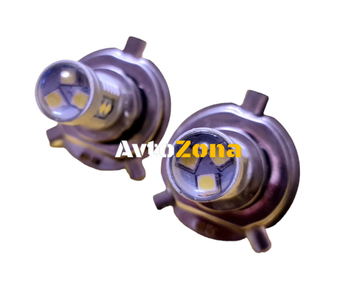 Диодна крушка H4 с 16 диода и лупа 2бр. в комплект - Avtozona