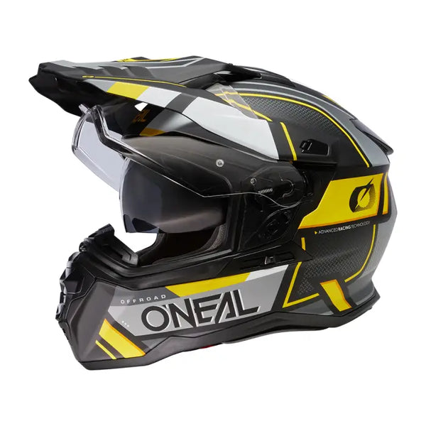 ЕНДУРО КАСКА D-SRS SQUARE V.24 BLACK/GRAY/NEON YELLOW - Avtozona