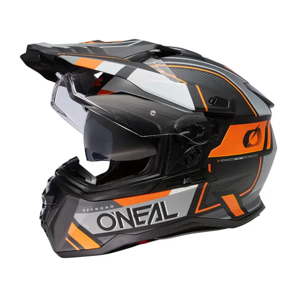 ЕНДУРО КАСКА D-SRS SQUARE V.24 BLACK/GRAY/ORANGE - Avtozona