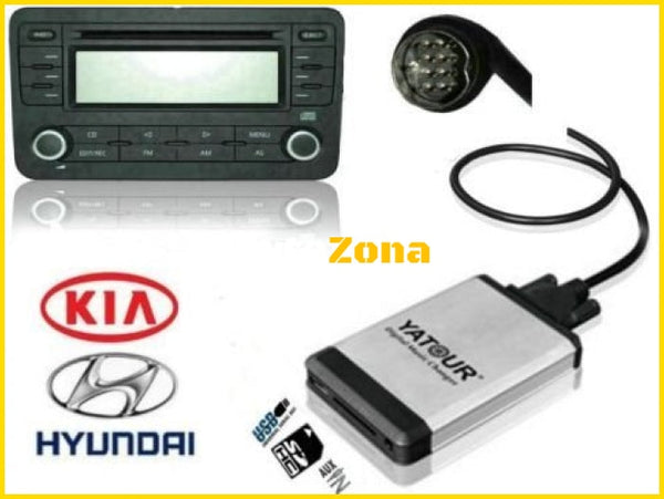 USB / MP3 Changer с Bluetooth* за HYUNDAI COUPE SONATA SANTA FE TUCSON MAXIMA ACCENT - 8 pin - Avtozona