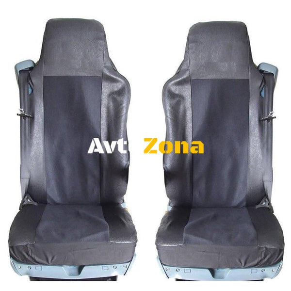 Калъф/тапицерия от плат и кожа за седалки за VOLVO FL,FE,FM16,FH16,FH12 Черни - Avtozona
