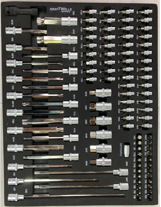 Количка професионален шкаф за инструменти със седем 7 чекмеджета и 256 инструмента - Avtozona