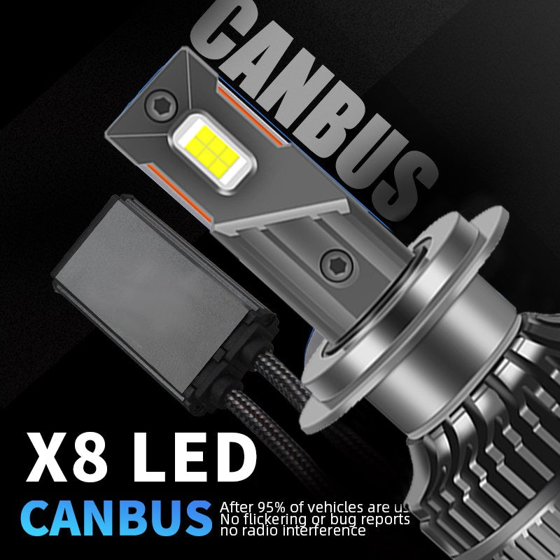 Комплект от 2 броя LED ЛЕД диодни крушки H7 Х7 12V 120W 13000lm за фарове Canbus без грешки 6000К - Avtozona