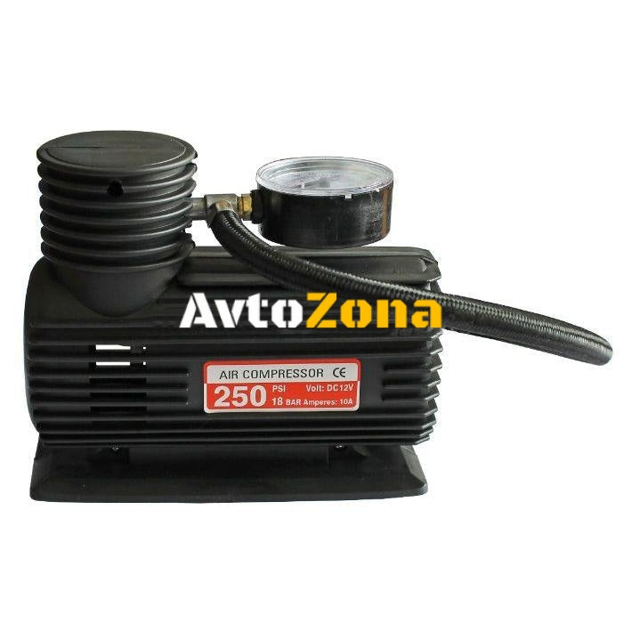 Компресор за гуми с манометър 12V с букса за запалка - Avtozona