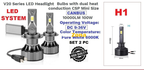 LED Крушки V20 canbus-H1 -100W (2 бр.) - Avtozona