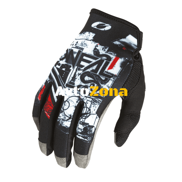 Мотокрос ръкавици O’NEAL MAYHEM SCARZ V.22 BLACK/WHITE/RED - Avtozona