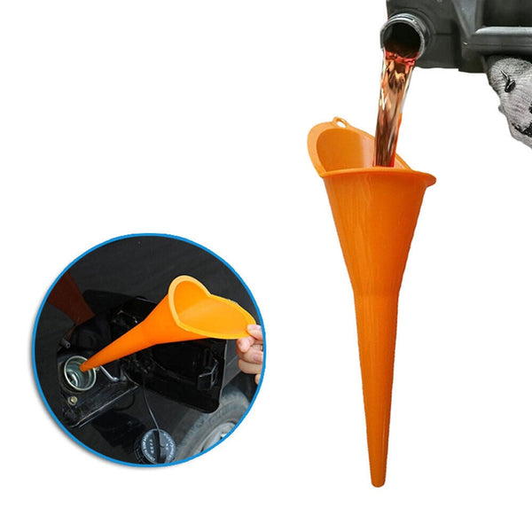 Оранжева пластмасова фуния за бензин масло вода и др. 28см - Avtozona