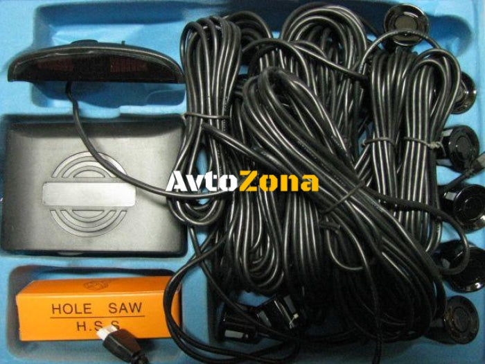 Парктроник с 8 сензора и LED дисплей - черни датчици - Avtozona
