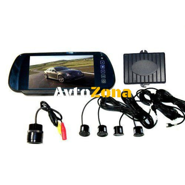 Парктроник с цветен дисплей 7’ в огледало USB Bluethooth и камера - Avtozona