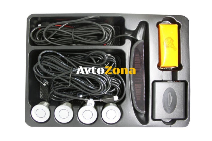 Парктроник с LED дисплей - със сребристи датчици - Avtozona