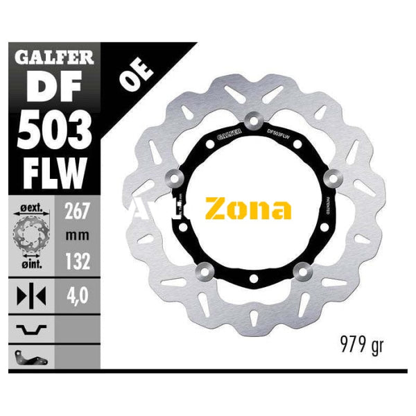 Плаващ преден спирачен диск Galfer WAVE FLOATING (C. STEEL) 267x4mm DF503FLW - Avtozona
