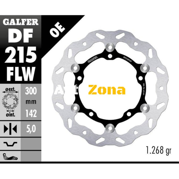 Плаващ преден спирачен диск Galfer WAVE FLOATING (C. STEEL) 300x5mm DF215FLW - Avtozona