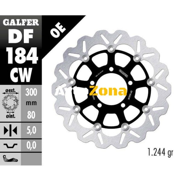 Плаващ преден спирачен диск Galfer WAVE FLOATING COMPLETE (C. ALU.) 300x5mm DF184CW - Avtozona