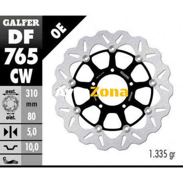 Плаващ преден спирачен диск Galfer WAVE FLOATING COMPLETE (C. ALU.) 310x5mm DF765CW - Avtozona