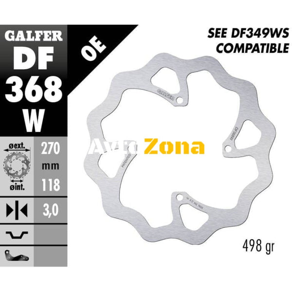 Преден спирачен диск Galfer DISC WAVE FIXED 270x3mm DF368W - Avtozona