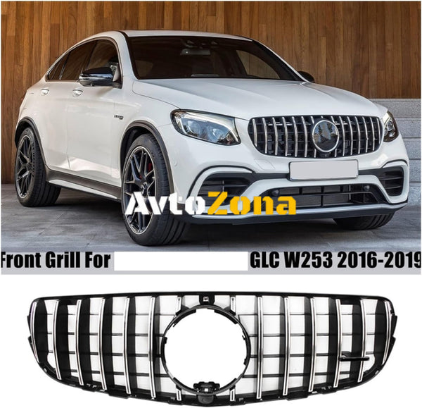 Предна решетка AMG за Mercedes GLC X253 C253 (2015 - 2018) - Chrome and Black Avtozona