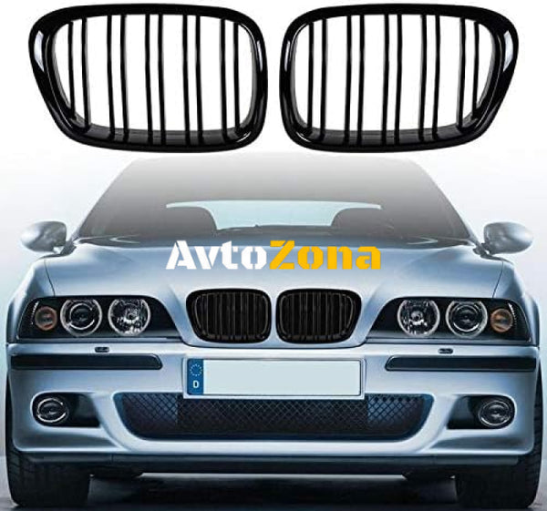 Предни Решетки за BMW 5 - серия E39 Glossy Black - Avtozona