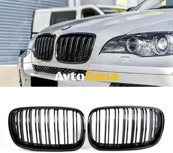 Предни Решетки за BMW X5 E70 (2007+) - Черен Гланц/Piano Design - Avtozona