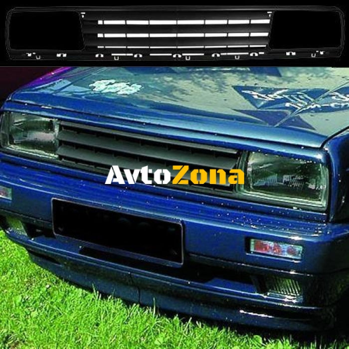 Решетка без емблема VW JETTA II (1984-1992) - черна - Avtozona