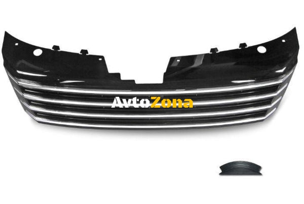 Решетка без емблема VW PASSAT 3C (2010+) - черна с хром лайсни Avtozona