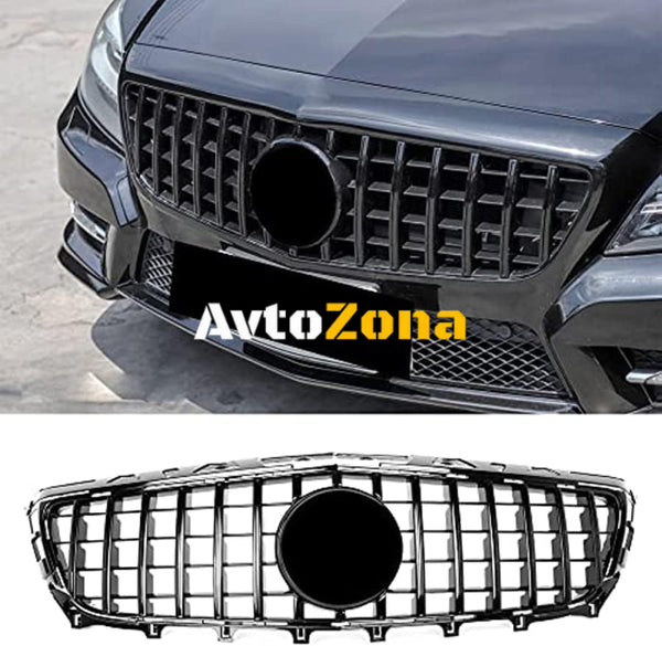 Решетка за Mercedes CLS W218 C118 (2011 - 2014) X218 Shooting Brake (2012 - 2014) GT - R Panamericana Design Piano Black - Avtozona
