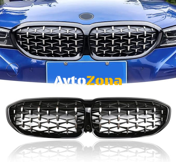 Решетки за BMW 3 Серия G20/G21 (2019 - 2020) Diamond Chrome - Glossy Black - Avtozona