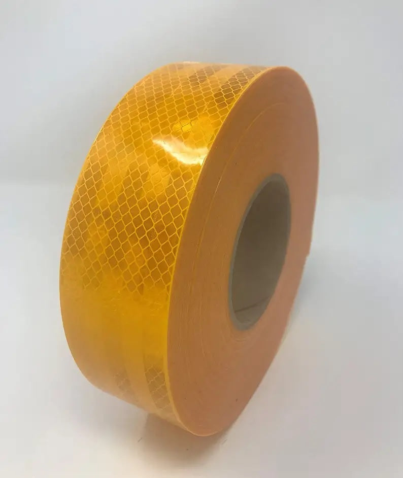 Светлоотразителна рефлекторна самозалепваща се лента фолио с висока фотометрична мощност 45,7 m x 5,5 cm жълта златна - Avtozona