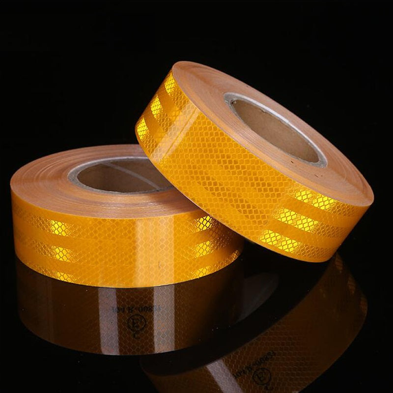 Светлоотразителна рефлекторна самозалепваща се лента фолио с висока фотометрична мощност 45,7 m x 5,5 cm жълта златна - Avtozona
