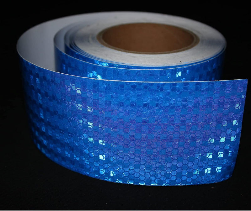 Светлоотразителна рефлекторна самозалепваща се лента фолио с висока фотометрична мощност 5 m x 5 cm синя - Avtozona