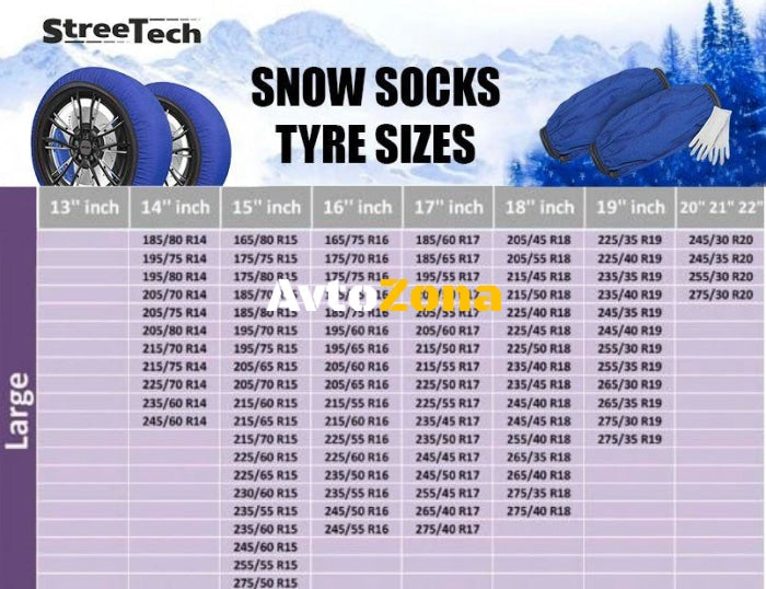 Текстилни вериги за сняг Streetech Pro Series - бял цвят - размер L - 2бр. - Avtozona