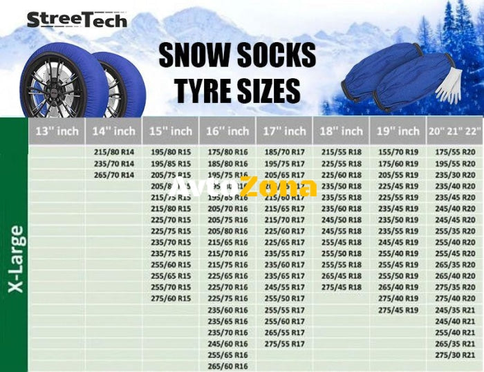 Текстилни вериги за сняг Streetech Pro Series - бял цвят - размер XL - 2бр. - Avtozona