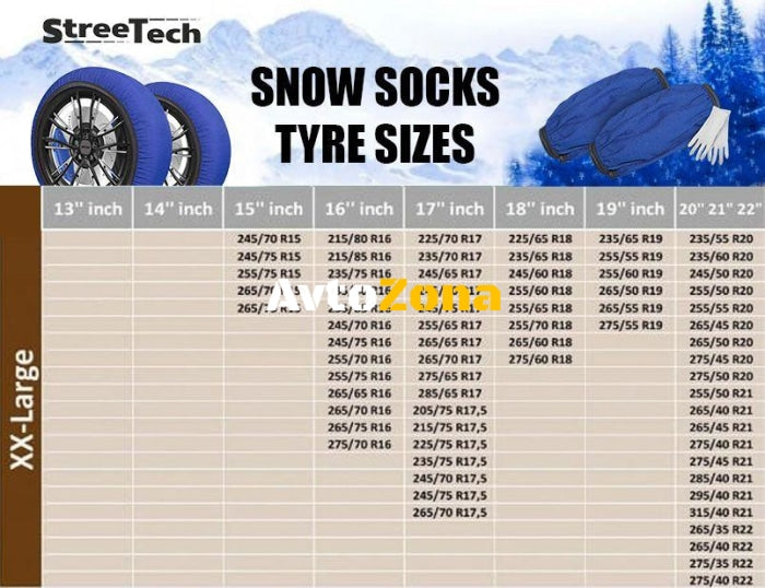 Текстилни вериги за сняг Streetech Pro Series - бял цвят - размер XXL - 2бр. - Avtozona