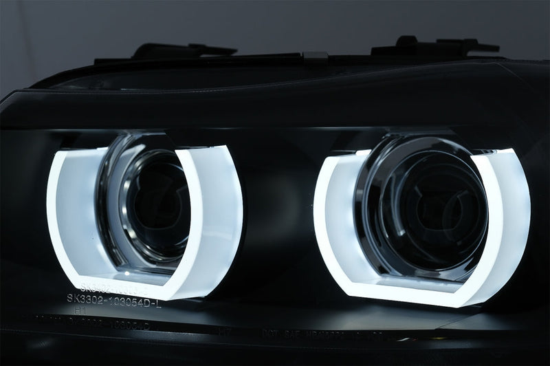 Тунинг 3D Angel Eyes LED Фарове за BMW 3 Series E90 E91 LCI with AFS (2008-2011) - Avtozona