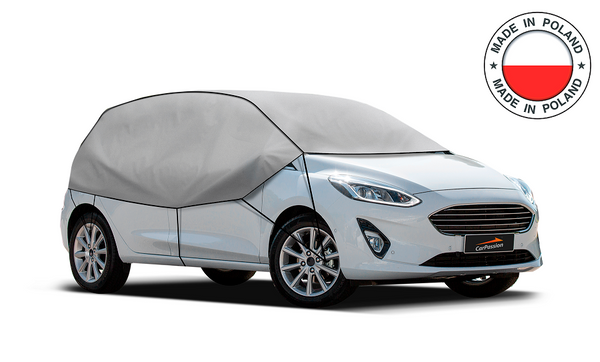 Водоустойчиво висококачествено покривало полукалъф Perfect за автомобил размер S - M С - М 255-275 cm x 70 cm сив CarPassion - Avtozona