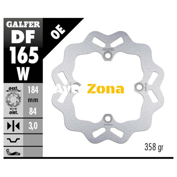 Заден спирачен диск Galfer WAVE FIXED DISC 184x3mm DF165W - Avtozona