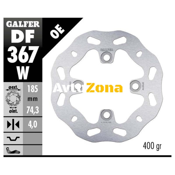 Заден спирачен диск Galfer WAVE FIXED DISC 185x4mm DF367W - Avtozona