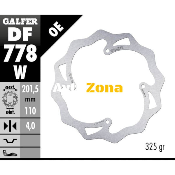 Заден спирачен диск Galfer WAVE FIXED DISC 201,5x4mm DF778W - Avtozona